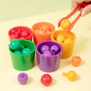 Juguetes Preescolares para el Reconocimiento de Colores, Juegos de Aprendizaje de Matemáticas, Conteo de Frutas con Vasos de Clasificación - Product Image 4