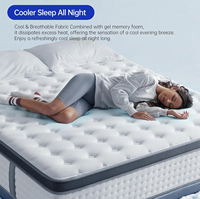 Matelas Queen Size en Latex à 7 Zones avec Ressorts Ensachés, Matelas Hybride Double King en Mousse à Mémoire de Forme, Luxe Hôtelier en Chine