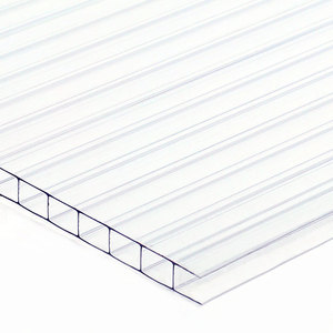 Panneaux en <span class=keywords><strong>polycarbonate</strong></span> cellulaire creux transparent extrudé UV de 6 mm, 8 mm, 10 mm pour toit de serre - Product Image 1
