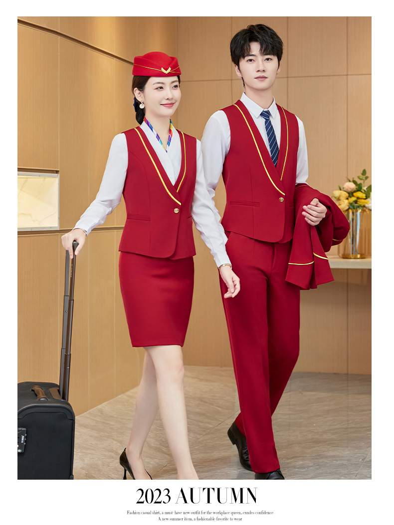 Custom New Airline Flight Attendant Navy Black Color Uniform