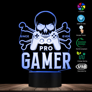 TW-560 Pro Gamer ánh sáng ban đêm bảng đèn USB 3D LED với XƯƠNG Thiết kế cho trẻ em Arcade trang trí nội thất cho Diwali kể từ khi bao giờ Gamepad - Product Image 4