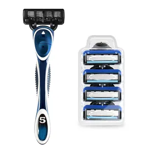 OEM 5 5 Blade Razor System Razor Blade With Metal Handle Shaving Razor With High Quality Stainless Steel