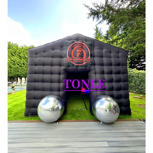 Tổ chức sự kiện thương mại đen PVC xách tay sân sau Nhà Bên <span class=keywords><strong>Inflatable</strong></span> hộp đêm LED Disco ánh sáng <span class=keywords><strong>Inflatable</strong></span> hộp đêm <span class=keywords><strong>Cube</strong></span> lều - Product Image 4