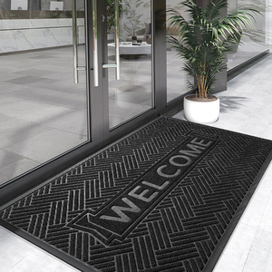 Custom Size Waterproof Dust Non-Slip Rubber Backing Doormat Embossed logo Household Entrance <strong>Door</strong> <strong>Mat</strong> - Product Image 1