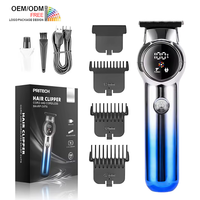 Tondeuse à barbe rechargeable PRITECH pour hommes, batterie au lithium 1200 mAh, autonomie de 3 heures, rasoir électrique haute vitesse, outil de toilettage