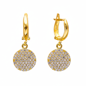 Conception ronde blanc CZ pierre boucles d'oreilles bijoux faits à la main Fine gros turc 925 bijoux en argent Sterling - Product Image 2