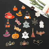 Colgante de Calabaza Fantasma de Halloween, Divertidas Cuentas de Metal de Aleación para Accesorios de Pelo DIY - Adorno para Pulseras, Collares y Pendientes