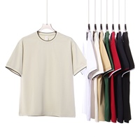 T-shirt unisexe tendance à col rond, manches courtes, coupe ample, respirant, anti-humidité, léger 220G, décontracté pour l'été