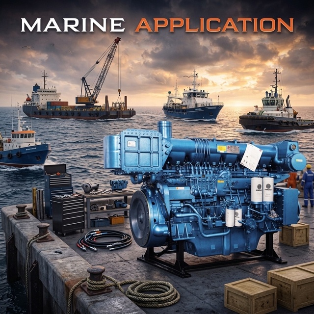 456kW Marine Diesel Engine X6170ZC620-2 High Power with Remote Control for Ship Boat