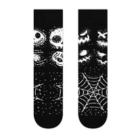 Vente en gros Horreur Nouveauté Crâne Graphique AB Chaussettes Hommes Unisexe Jour des Morts Drôle Coton Chaussettes Dépareillées