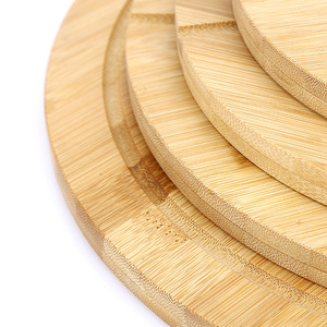 Planche à découper en bambou ronde, plateau en bois pour pizza, sushi, steak, pour restaurants occidentaux, style moderne et simple - Product Image 5