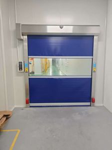 Porte à enroulement automatique à grande vitesse en PVC de qualité sanitaire, isolation contre la poussière, <span class=keywords><strong>volet</strong></span> rapide avec fenêtre de visualisation pour salle blanche GMP - Product Image 1