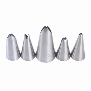 5 Pieces Leaf Piping Icing Nozzle Cake Decorating Tube Set Leaves Stainless Steel Icing Piping Nozzles for Pastry Fondant