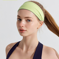 Bandeau large élastique en tricot pour femme, couleur unie, extensible, pour le yoga, la course, la gym, accessoires pour cheveux