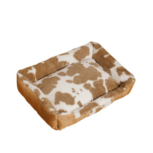 New Design Cow Print Pet <b>Sofa</b> Nest Soft Comfortable Pet <b>Bed</b> Dog <b>Cat</b> Warm Deep Sleep Pet Plush <b>Sofa</b> Nest - Product Image 1
