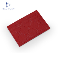 Dompet Kartu Kulit Asli Wanita Model Vintage Logo Kustom, Tempat Kartu Kredit Kulit Sapi Asli untuk Pria