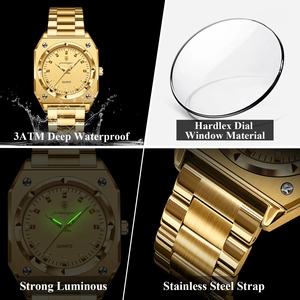 POEDAGAR 788 señoras mano luminosa cuarzo mujer reloj de pulsera reloj <span class=keywords><strong>dorado</strong></span> moda de lujo cinturón de acero inoxidable impermeable para mujer - Product Image 6