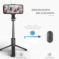 Bâton de Selfie sans fil Q02s avec anneau lumineux Led trépied pliable monopode pour iPhone Mini bâton de Selfie extensible 4 en 1 vente en gros