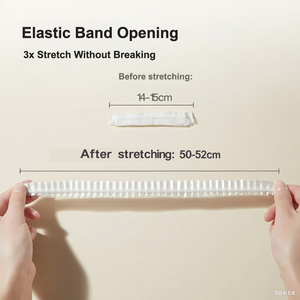 Ecológico desechable PE plástico pelo Hotel gorro <span class=keywords><strong>de</strong></span> ducha impermeable empaquetado individualmente para uso <span class=keywords><strong>de</strong></span> limpieza - Product Image 5