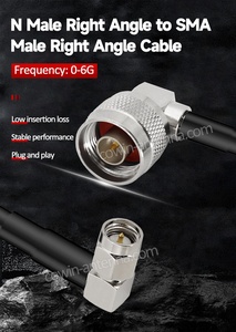 <span class=keywords><strong>Cable</strong></span> <span class=keywords><strong>Coaxial</strong></span> <span class=keywords><strong>RG58</strong></span> de 50 Ohmios con Conector SMA Macho a N Macho en Ángulo Recto de 90 Grados para Comunicación, Uso Industrial en Exteriores - Product Image 4