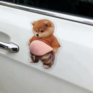 Autocollant en caoutchouc 3D anti-collision pour porte, motif Shiba Inu ventru, jouet créatif et mignon anti-stress pour la maison - Product Image 2