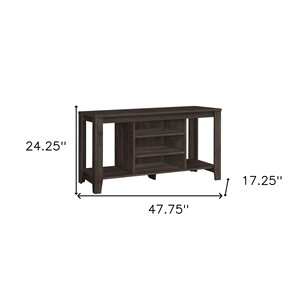 HMS 48 \ "marrone aperto scaffalature TV Stand di lusso moderno in legno e vetro Console elettrica per soggiorno o uso domestico - Product Image 5