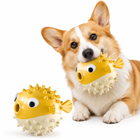Juguete Duradero para Perros con Forma de Pez Inflable, Pelota de Higiene Dental para Limpiar los Dientes, para Masticadores Fuertes, Pitbulls, Juguete Resistente de Larga Duración