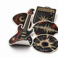 Lot d'autocollants personnalisés pour guitare de rock, en vinyle mat découpé, résistant à l'eau, design de groupe, pour guitare, ordinateur portable, coque de téléphone, carnet, tasse, cadeau