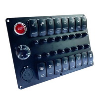 Panneau d'interrupteur protecteur de surcharge 16 gangs étanche 12/24V pour bateau et camion marin