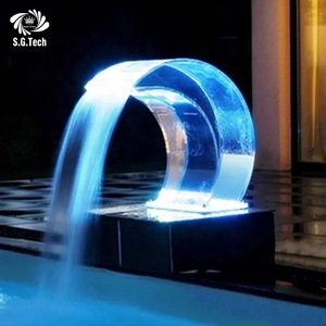 Cascade de lumière LED RVB transparente de haute qualité <span class=keywords><strong>pour</strong></span> la décoration de <span class=keywords><strong>piscine</strong></span> matériau en <span class=keywords><strong>bois</strong></span> <span class=keywords><strong>rideau</strong></span> d'eau acrylique Transparent artificiel - Product Image 5