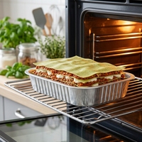 Barquette rectangulaire jetable en aluminium de 880 ml (222x157x40mm) avec couvercle pour plats à emporter, préparation de repas, qualité boulangerie, usage aérien