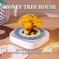2026 arbre doré 3D papier sculpture artisanat personnalisable calendrier de bureau créatif bloc-notes Panorama Art bloc-notes Notes autocollantes noël