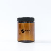 Pots cosmétiques en verre ambré avec couvercle noir à vis doré 180g Emballage pour capsule Crème de soin pour la peau Crème pour le visage et le corps