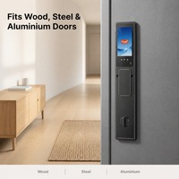 Serrure de porte intelligente à reconnaissance faciale 3D, clavier à empreintes digitales, WiFi, application Tuya, sonnette vidéo, entrée sans clé, porte en bois