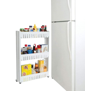 3-Tier mỏng lưu trữ giá hẹp không gian tổ chức với bánh xe cho phòng tắm & nhà bếp có thể tháo rời góc kệ trong nhựa - Product Image 2