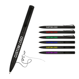 High Quality Luxury Ballpoint <b>Pen</b> for All Sports 1.0mm Writing Width Hotel Laser Black Metal with Customized Logo - Product Image 1