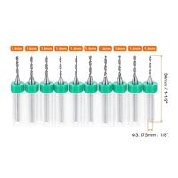 Jeu de forets pour PCB, tige ronde de 1/8 po, 1,4 mm, en carbure de tungstène non revêtu, micro-forets hélicoïdaux pour circuits imprimés, bijoux, bois, matériaux mous