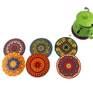 แผ่นรองแก้วเซรามิคลายมันดาลา รูปทรงกลม ป้องกันความร้อน ซึมซับได้ดี กันลื่น ใช้สำหรับกาแฟ ชา ชุดของขวัญ - Product Image 2