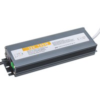Alimentation LED extérieure étanche IP67, sortie unique, tension constante 12V 12,5A 150W, idéale pour l'éclairage paysager urbain.