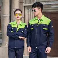 Ensemble de vêtements de travail pour hommes, printemps-automne, vente en gros, vêtements de protection en polyester durables, uniformes pour la réparation automobile, les chantiers de construction