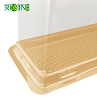 Boîte d'emballage de gâteau en plastique ronde jetable Plateau doré avec couvercle transparent Boîtes blister de cuisson