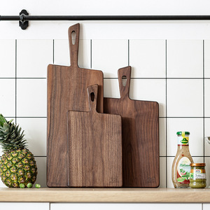 Eco friendly Wholesale Handcrafted Black Walnut Wood Serving Cutting Board with Handle