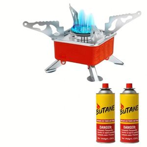 Réchaud de camping portable mini à gaz, brûleur puissant, pliable, pour randonnée, pique-nique, équipement de survie - Product Image 1