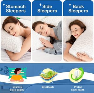 <span class=keywords><strong>Almohada</strong></span> <span class=keywords><strong>de</strong></span> Espuma Viscoelástica con Fibra <span class=keywords><strong>de</strong></span> Bambú Refrigerante, Altura Ajustable, Ortopédica, para Soporte Cervical, Funda Lavable, para Hotel y Hogar - Product Image 4