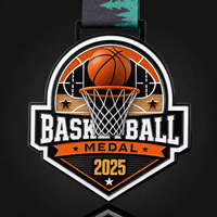 Médailles de basketball personnalisées Or Argent Bronze en métal 3D en relief, récompenses sportives pour les tournois jeunes, ruban gratuit, vente en gros