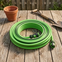 Tuyau de jardin tressé en PVC durable de 50 pieds, haute pression, conforme à la norme REACH, anti-emmêlement