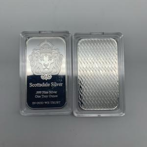 سبائك الزنك غير المغناطيسية مطلي بالفضة واحد أونصة تروي سكوتسديل سبائك الفضة الأسد بار - Product Image 5