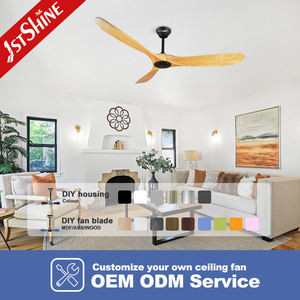 1stshine Ventilateur de Plafond 60 Pouces Moderne Sederhana Noyer Foncé 6 Kecepatan Télécommande 3 Bilah Pisau Kayu Dc Kipas Langit-langit - Product Image 4