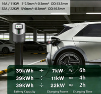Nuova Stazione di Ricarica EV OEM 7/11/22 KW GBT/Tipo 2 RFID Intelligente a Parete 16A/32A Certificata TUV OCPP1.6J