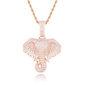 Hiphop Style Iced Out Cute Paved Diamonds <strong>Elephant</strong> Pendant <strong>Necklace</strong> - Product Image 2